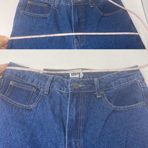 Distressed Mom Jeans Dark Blue - Picture 5 of 8